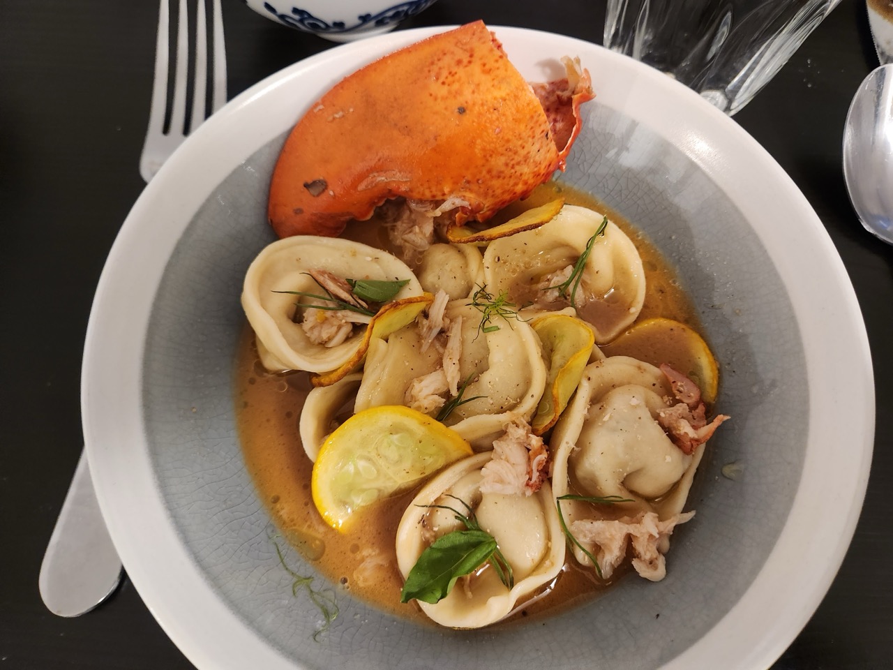 Lobster and miso tortellini